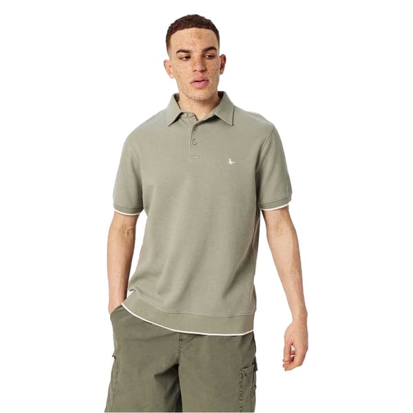 Jack Wills Herr Texturerad Regular Kortärmad Pikétröja L Silver Silver Sage L
