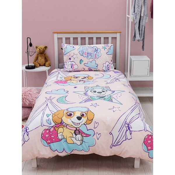 Paw Patrol Sleepover Påslakan Set Enkelsäng Rosa Pink Single