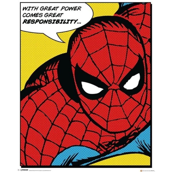 Spider-Man Citat Affisch One Size Röd/Gul/Blå Red/Yellow/Blue One Size