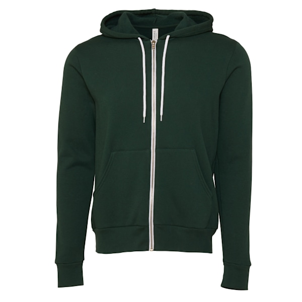 Canvas Unisex Dragkedja Polycotton Fleece Tröja med Huva / Luva Forest Green S