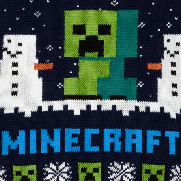 Minecraft Barn/Kids Creeper Wool Christmas Jumper 13-14 Ye Navy 13-14 Years