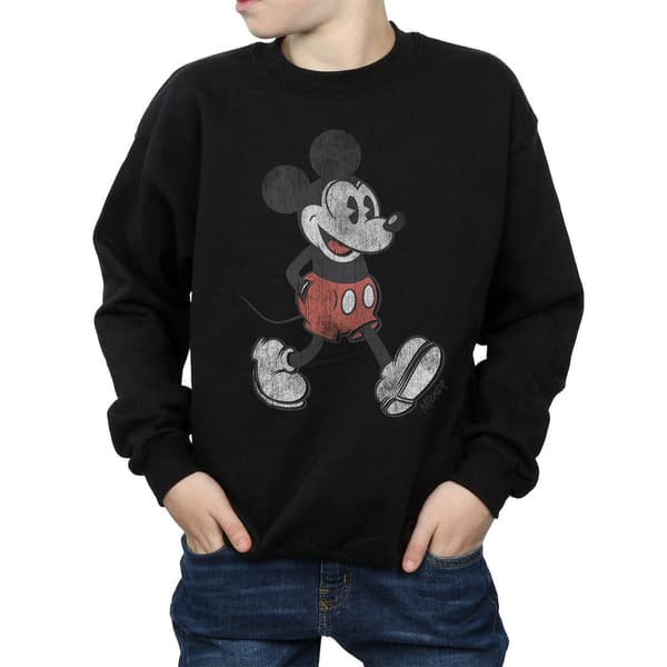 Disney Boys Walking Mickey Mouse Bomullströja 9-11 År B Black 9-11 Years