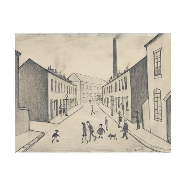 L.S. Lowry North James Henry Street Salford 1956 Tryck 30cm x 4 Grey 30cm x 40cm