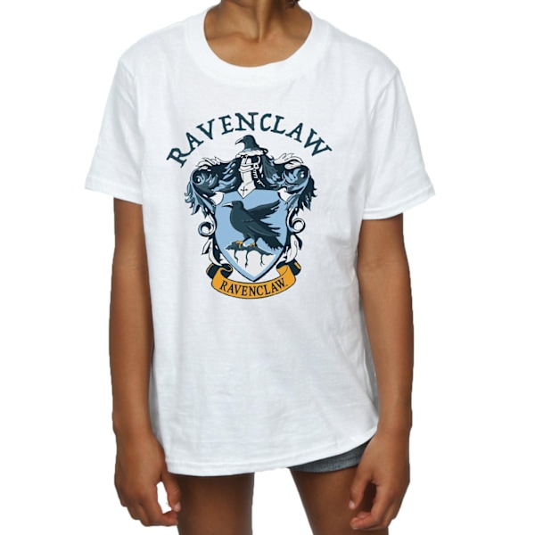 Harry Potter T-shirt i bomull för flickor, Ravenclaw, 7-8 år, vit White 7-8 Years