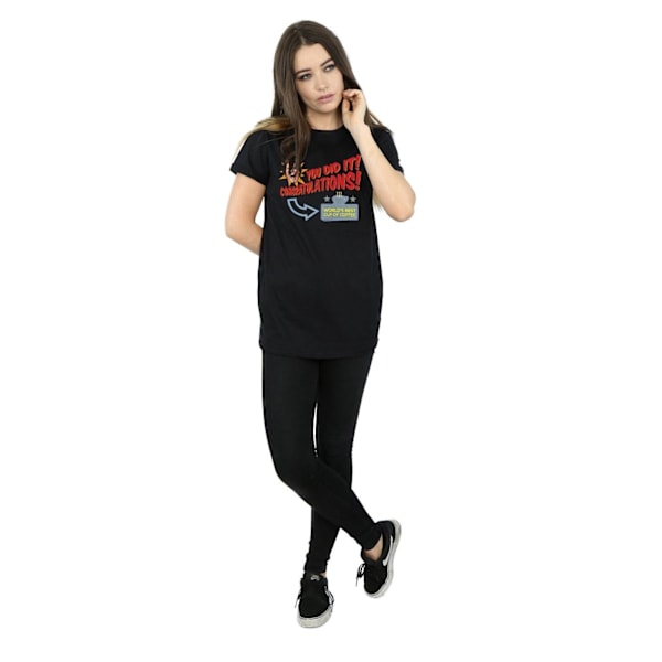 Elf Dam/Damer Världens Bästa Kaffe Bomull Boyfriend T-Shirt Black S