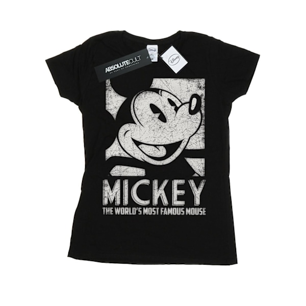 Disney Dam/Dam Mickey Mouse Mest Berömda Bomull T-shirt L Black L