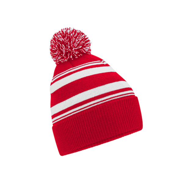Beechfield Unisex Vuxen Fan Striped Beanie One Size Classic Röd Classic Red/White One Size