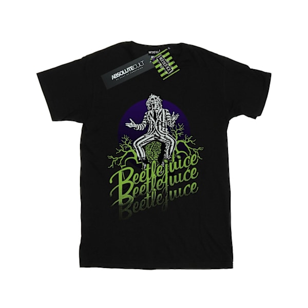 Beetlejuice Dam/Damer Blekt Pose Bomull Pojkvän T-shirt M Black M