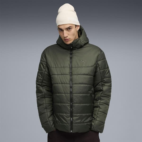 Puma Herr Essentials Isolerad Jacka med Huva S Mörk Oliv Dark Olive S