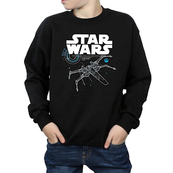 Star Wars: The Last Jedi Pojks X-Wing Sweatshirt 9-11 År Svart Black 9-11 Years