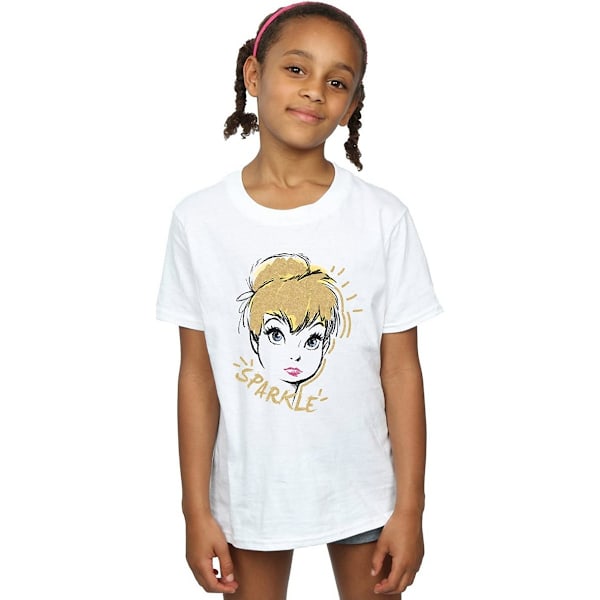 Tinkerbell Girls Sparkle Cotton T-Shirt 9-11 år Vit White 9-11 Years