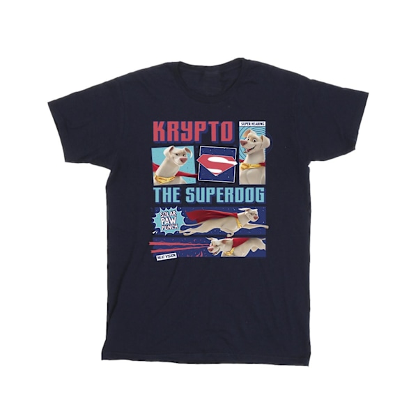 DC Comics Boys DC Super Pets Krypto The Super Dog T-Shirt 5-6 år Navy Blue 5-6 Years