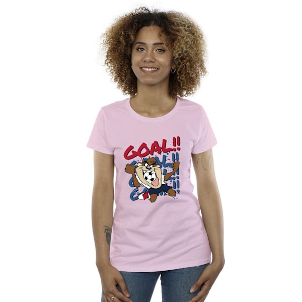 Looney Tunes Dam/Kvinnor Taz Goal Goal Goal Bomull T-shirt L Baby Pink L