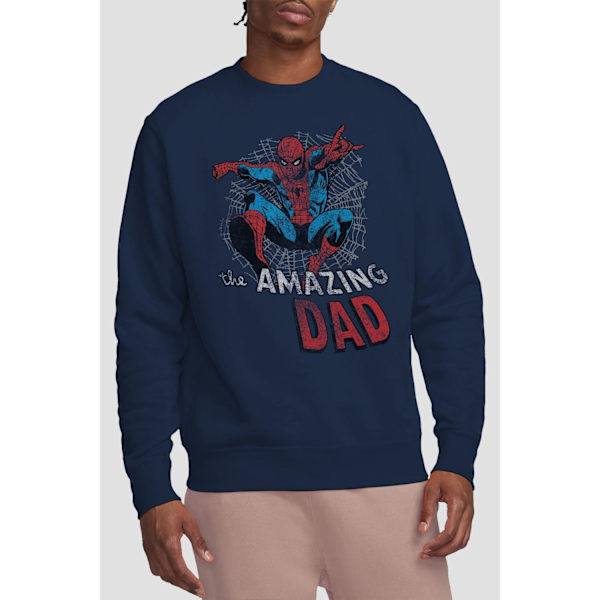 Spider-Man Unisex Vuxen Spider Dad Fars Dag Sweatshirt S Marinblå Navy S