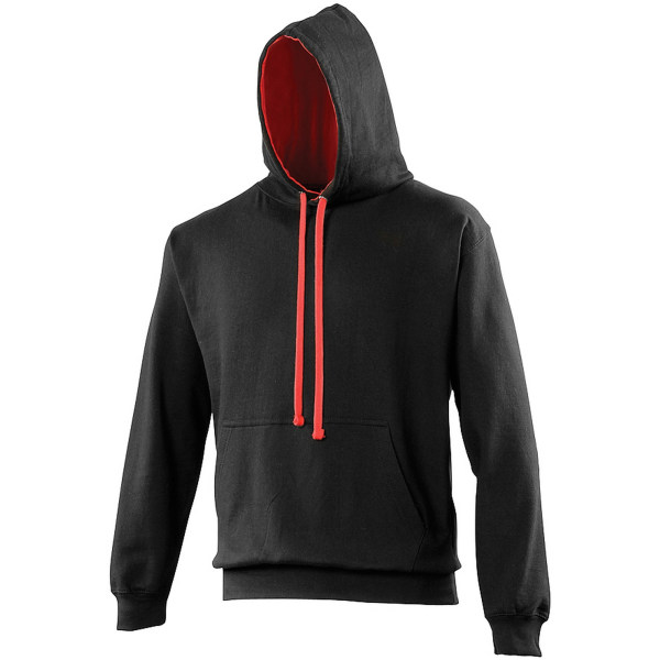Awdis Varsity Hooded Sweatshirt / Hoodie 5XL Jet Black / Fire R Jet Black / Fire Red 5XL