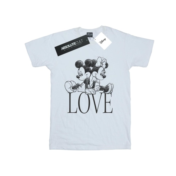 Disney Girls Musse Pigg och Minnie Mouse älskar bomull T-shirt 3-4 Ye White 3-4 Years