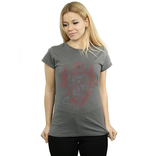 Harry Potter Dam/Kvinnor Gryffindor Lion Crest Bomull T-shirt Charcoal XXL