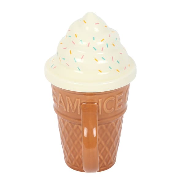 Something Different Glassmugg 500ml med lock En storlek Brun Brown/White One Size