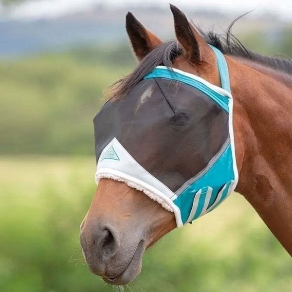 Shires Fine Mesh Earless Horse Fly Mask Pony Teal Teal Pony