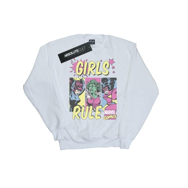 Marvel Comics Herr Girls Rule Sweatshirt L Vit White L