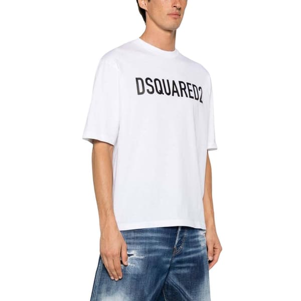 DSquared2 Herr Logotyp T-shirt L Vit White L