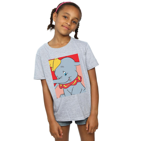 Disney Girls Dumbo Portrait Bomull T-shirt 9-11 År Sports Grå Sports Grey 9-11 Years