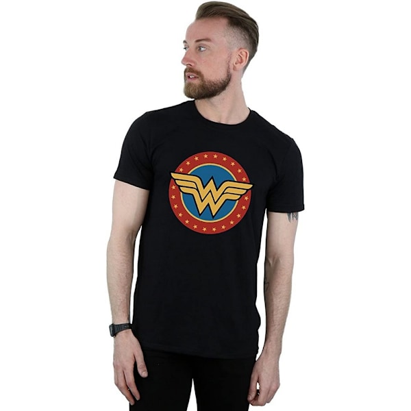 Wonder Woman T-shirt i bomull med logotyp för män, M, svart Black M