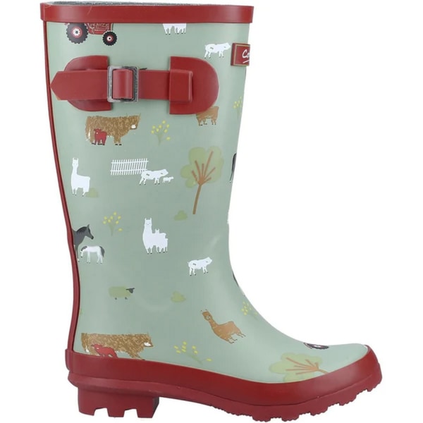 Cotswold Childrens/Kids Farmyard Wellington Boots 1 UK Khaki Gr Khaki Green/Red 1 UK