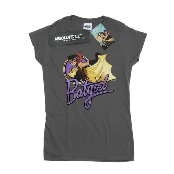 DC Bombshells Dam Batgirl Badge Heather T-shirt L Cha för kvinnor/damer Charcoal L