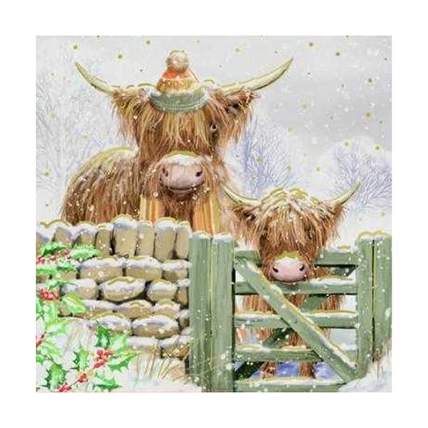 Giftmaker Highland Cow julkort (10-pack) Multicoloured One Size