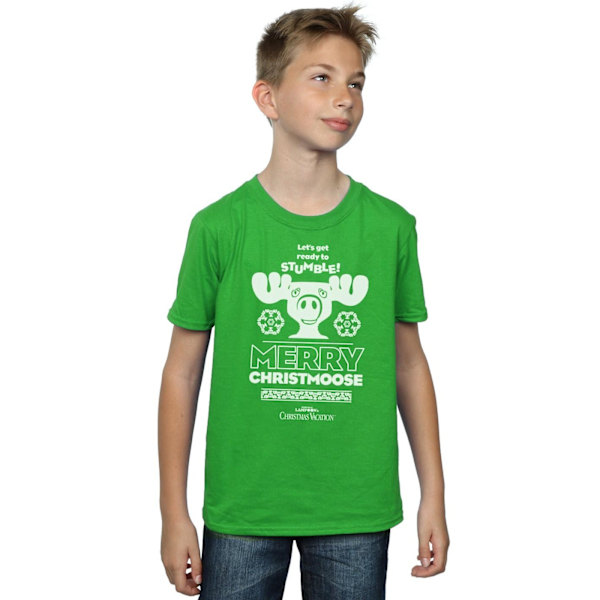 National Lampoon's Christmas Vacation Boys Merry Christmoose T-shirt Irish Green 12-13 Years