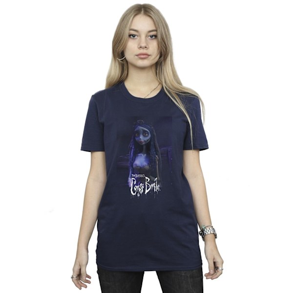 Corpse Bride Dam/Damer Emily Poster Bomull Boyfriend T-Shir Navy Blue XXL