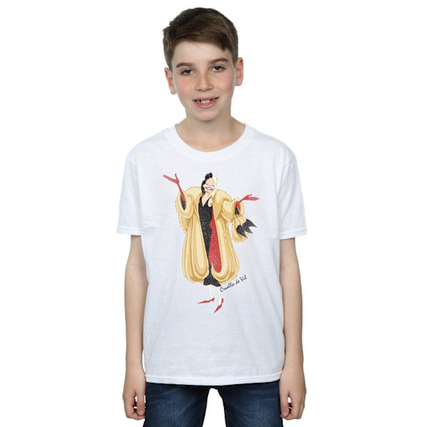 Disney Boys 101 Dalmatians Classic Cruella De Vil T-shirt 5-6 år White 5-6 Years