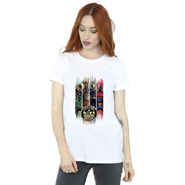 DC Comics Dam/Kvinnor Black Adam JSA Guld Badge Bomull Boyfriend T-Shirt L Vit White L