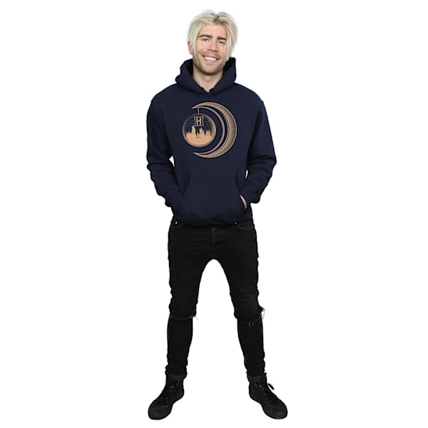 Harry Potter Herr Hogwarts Moon Hoodie M Marinblå Navy Blue M