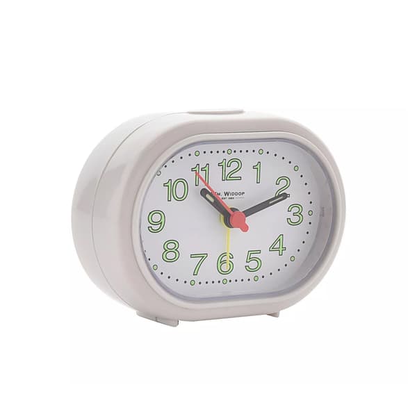 Hometime Oval Analog Väckarklocka En Storlek Vit White One Size