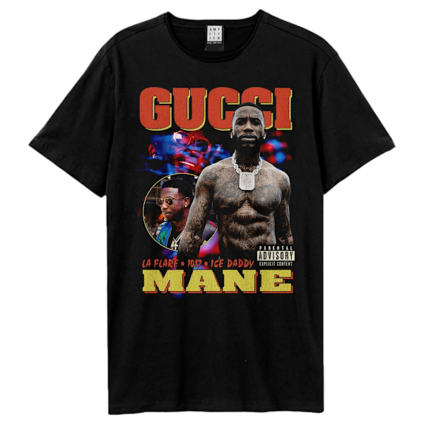 Amplified Unisex Vuxen Collage Gucci Mane T-shirt S Svart Black S