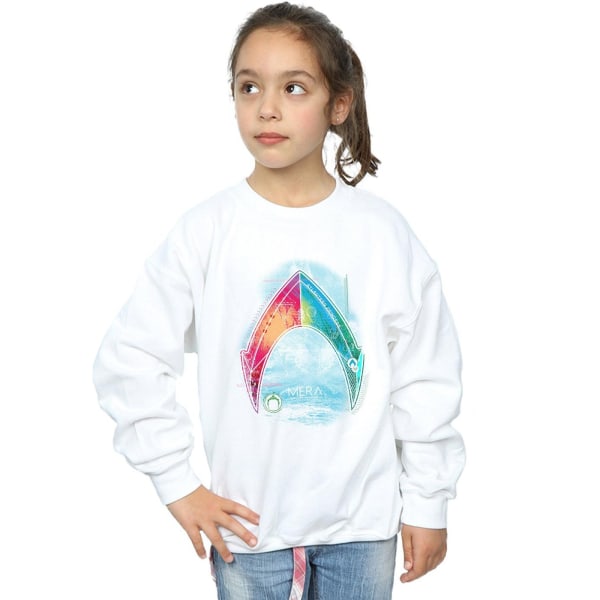 DC Comics Girls Aquaman Mera Logo Sweatshirt 12-13 år Vit White 12-13 Years