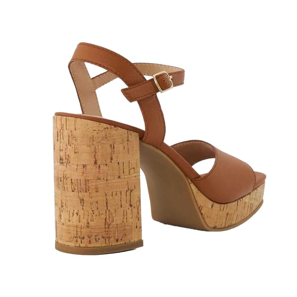 Dune London Dam Jacuzzi Läder Platåblock Sandal Tan 7 UK