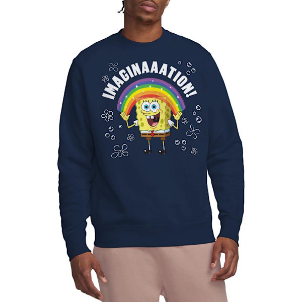 SvampBob Fyrkant Unisex Vuxen Imagination Sweatshirt L Marinblå Navy L