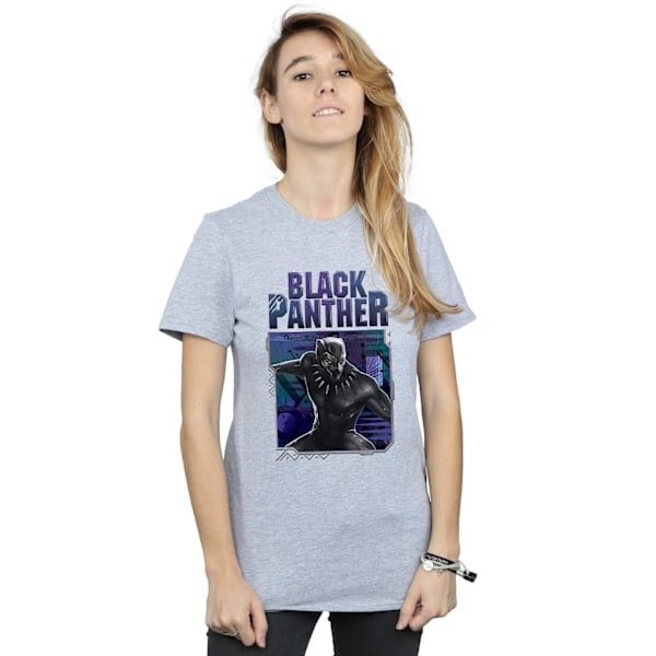 Marvel Womens/Ladies Black Panther Tech Badge Bomull Boyfriend Sports Grey XXL