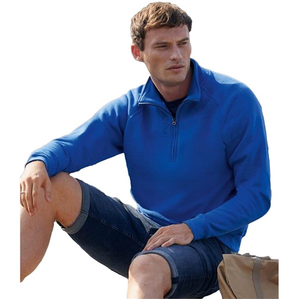 Fruit Of The Loom Herr Zip Neck Sweatshirt M Royal Royal M