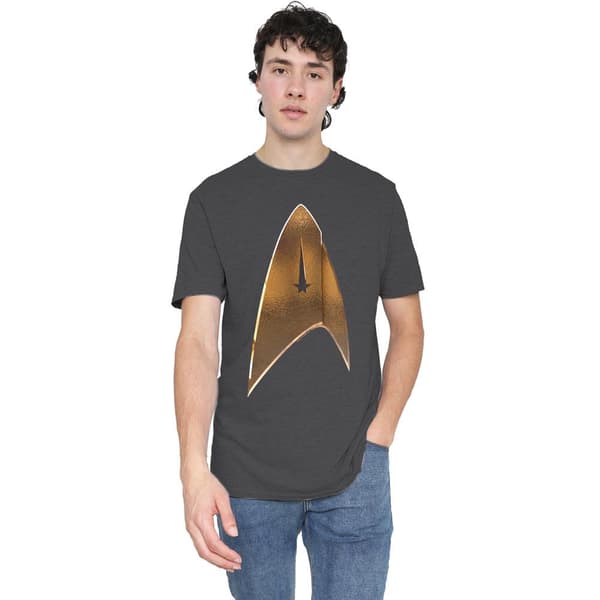 Star Trek: Discovery Unisex Vuxen Command Shield T-Shirt M Kolgrå Charcoal M