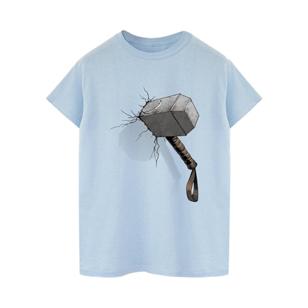 Marvel Universe Dam/Kvinnor Thor Hammer Crack Bomull Pojkvän Baby Blue M