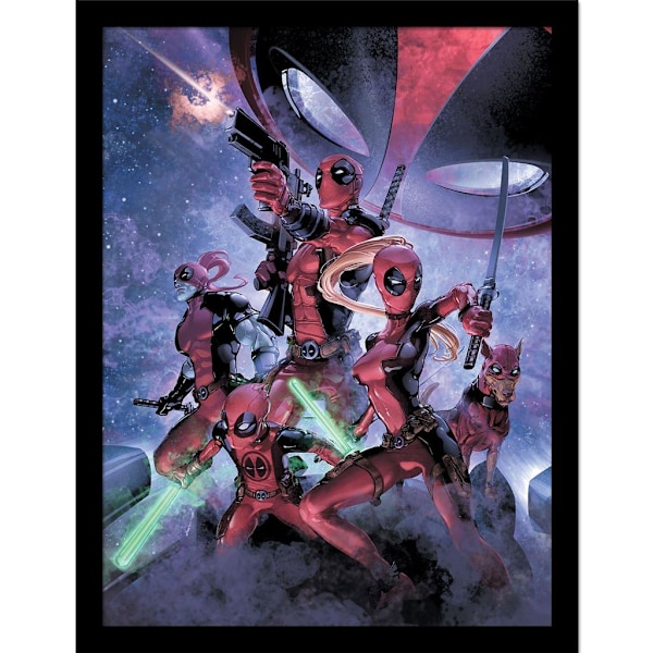 Deadpool Family Inramad Poster 40cm x 30cm Flerfärgad Multicoloured 40cm x 30cm