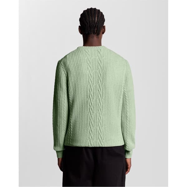 Lyle & Scott Herrtröja med broderad logotyp, rund hals, S Mint Marl Mint Marl S