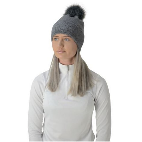 HyFASHION Dam/Dam Alaska Diamante Bobble Hat One Size Gre Grey/Black One Size