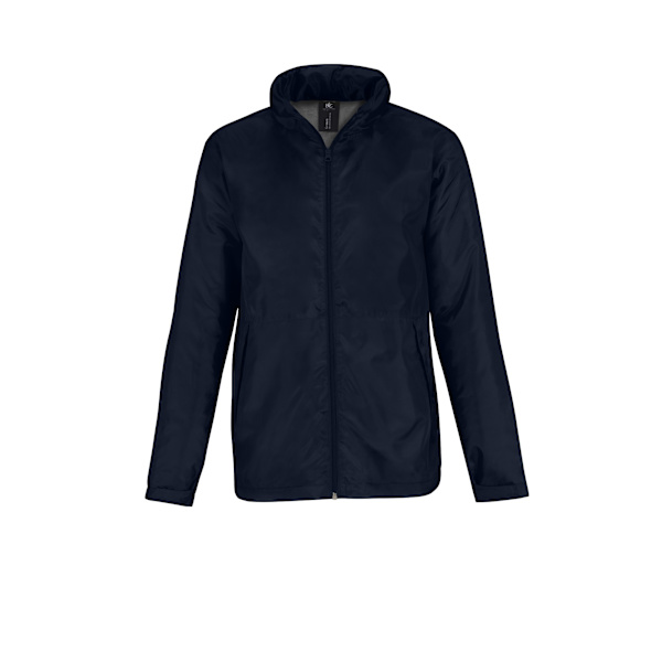 B&C Multi Active Fleecefodrad Jacka med Huva för Män 3XL Marinblå/Varm Navy/ Warm Grey 3XL
