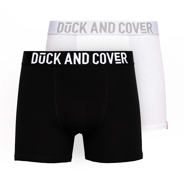 Duck And Cover Mens Salton Boxer Shorts (2-pack) S Svart/Vit Black/White S