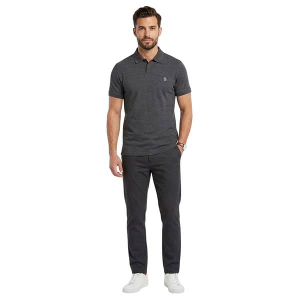 Original Penguin Herrbroderad logotyp pikétröja S Charcoal Charcoal S